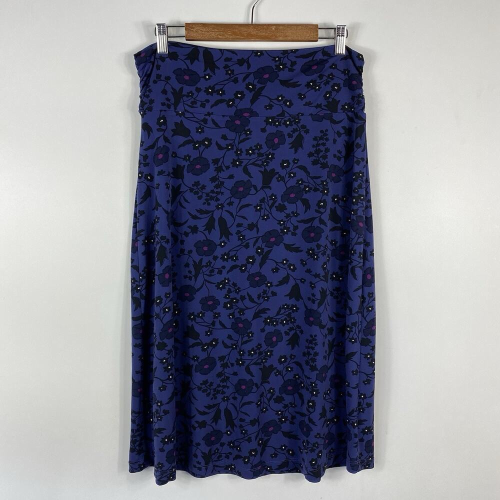 Gilli Stitch Fix Midi Skirt XL Purple Floral Raylyn Knit Pull On